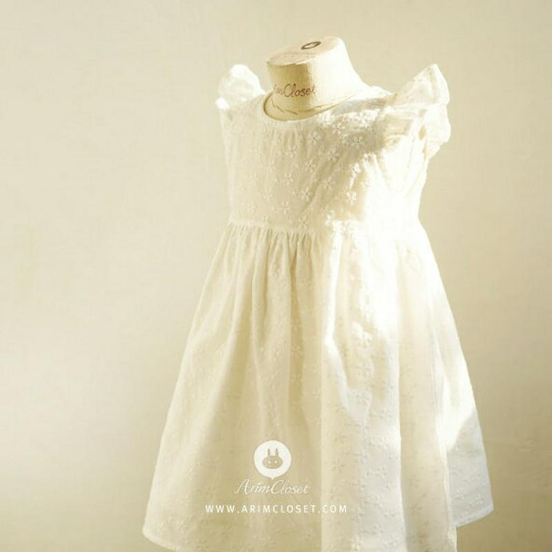 フラワーコットンバックリボンワンピース・p004582 キッズ【0~2才】【ops】【ワンピース ロングワンピース スリーブレス フリルスリーブ リボン バックシャン 綿 コットン 女の子 かわいい 韓国 韓国子供服 子供 こども 子供服 こども服】【KIDS】