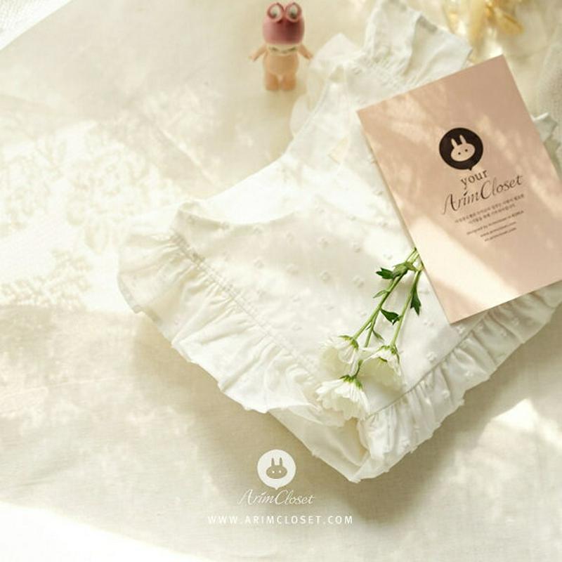 フリルディテールドットワンピース・p004592 キッズ【0~2才】【ops】【ワンピース ロング丈 ミディ丈 半袖　パフスリーブ フリル ドット リボン ラウンドネック 女の子 かわいい ベビー 韓国 韓国子供服 子供 こども 子供服 こども服】【KIDS】