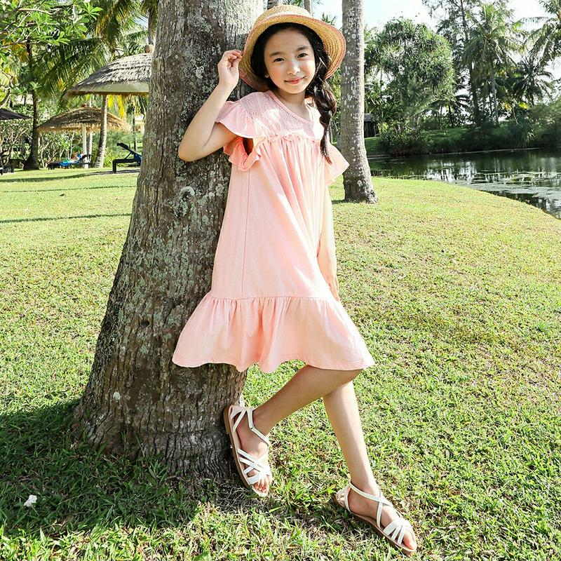 【只今10%OFF】レースパネルフリルワンピース p003583・キッズ 【3~8才】【ops】【韓国 ファッション ワンピース