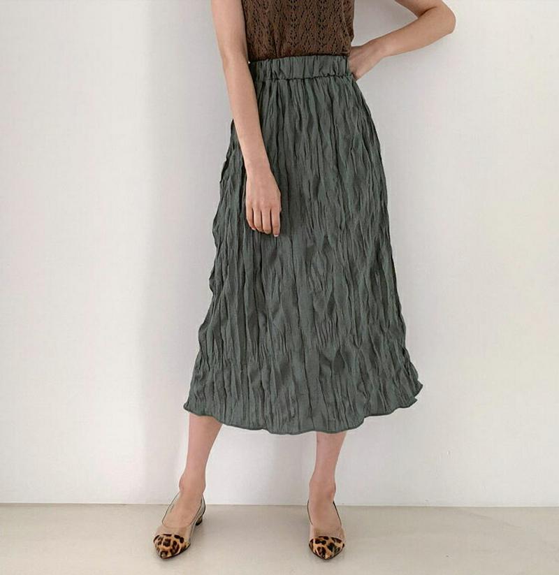 【新作10%OFF】リンクルイージースカート・全4色・t60507 レディース【sk】【韓国 ファッション ボトムス スカート 