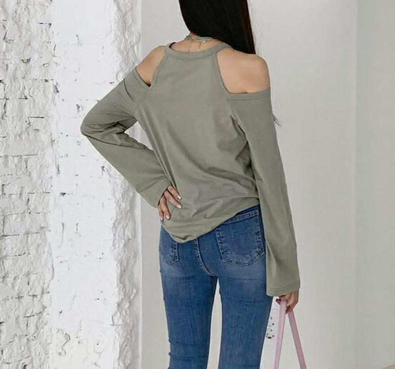【新作10%OFF】ショルダーカットTシャツ・全3色・t60489 レディース【tops】【韓国 ファッション トップス Tシャ