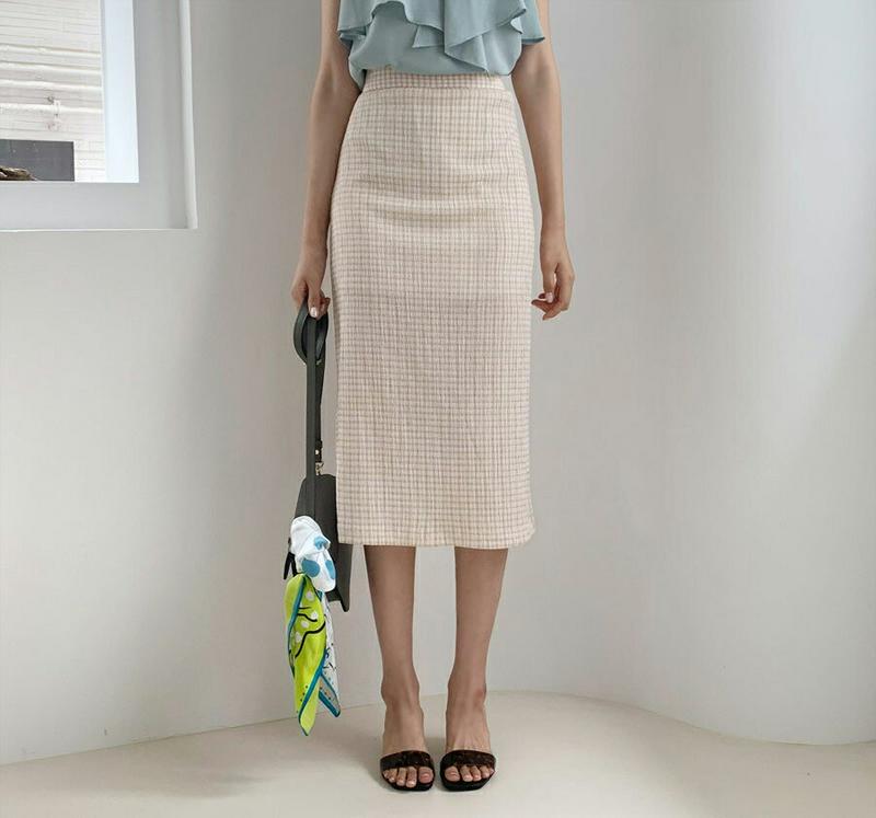 【新作10%OFF】チェックHラインスカート・全3色・t60508 レディース【sk】【韓国 ファッション ボトムス スカート 