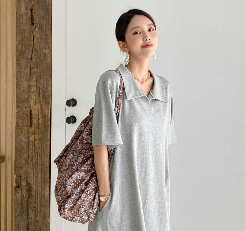 【新作10%OFF】Aラインカラーワンピース・全3色・b60505 レディース【ops】【韓国 ファッション ワンピース ロング