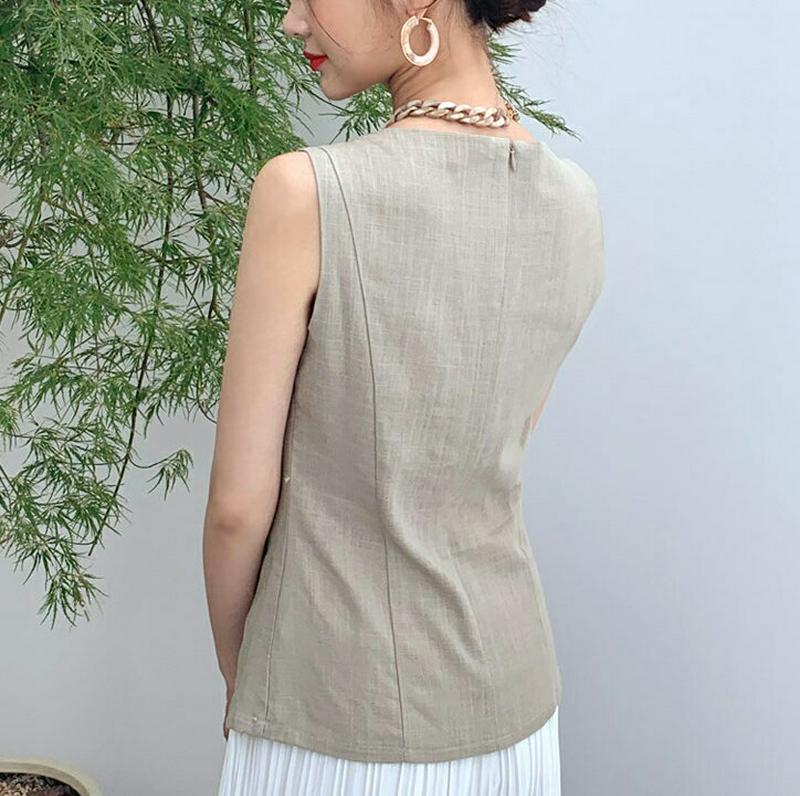 【新作10%OFF】ドレープネックスリーブレス・全2色・t60526 レディース【tops】【韓国 ファッション トップス スリ