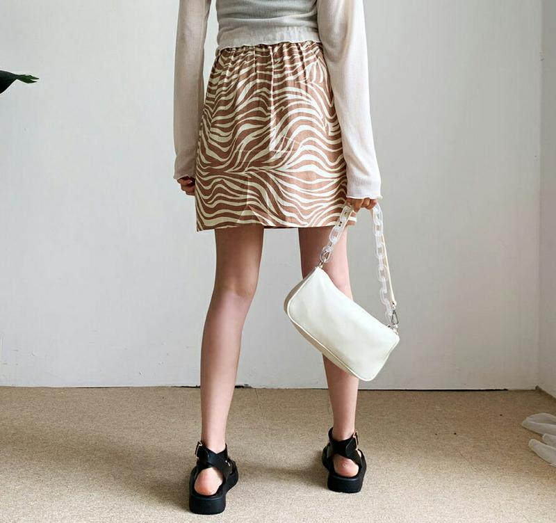 【新作10%OFF】ゼブラパターンミニスカート・全2色・b47820 レディース【sk】【韓国 ファッション ボトムス スカート