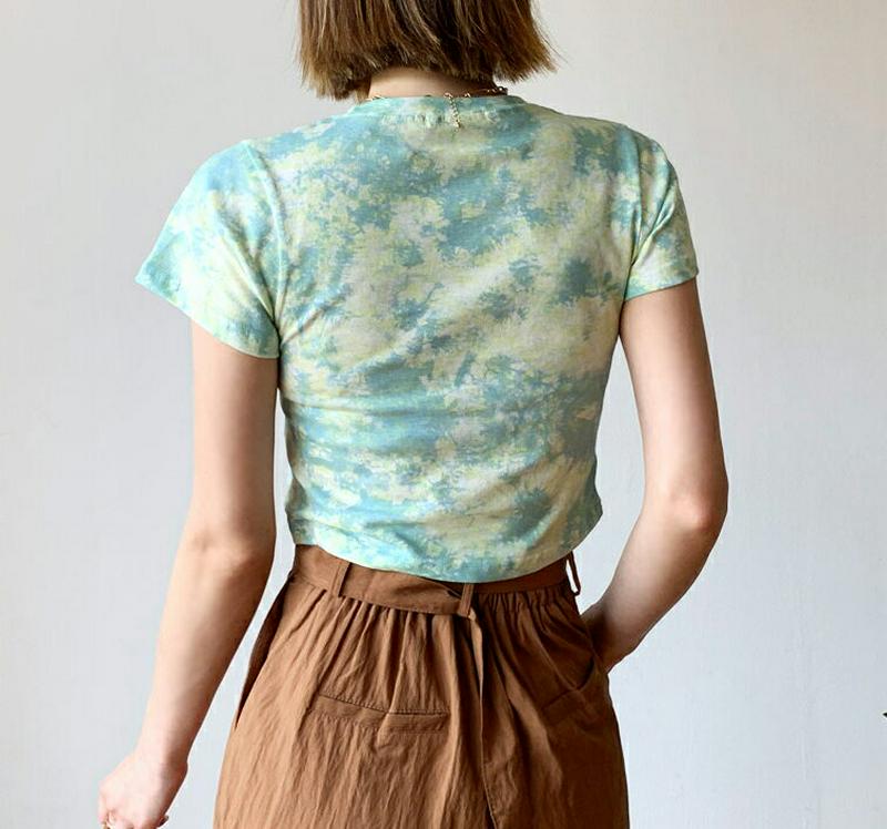 【新作10%OFF】タイダイクロップドTシャツ・全4色・t47793 レディース【tops】【韓国 ファッション トップス Tシ