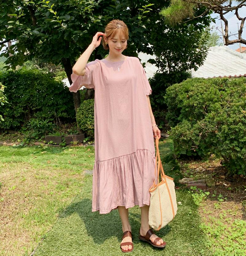 【新作10%OFF】フレアロングワンピース・全3色・b47810 レディース【ops】【韓国 ファッション ワンピース ロングワ