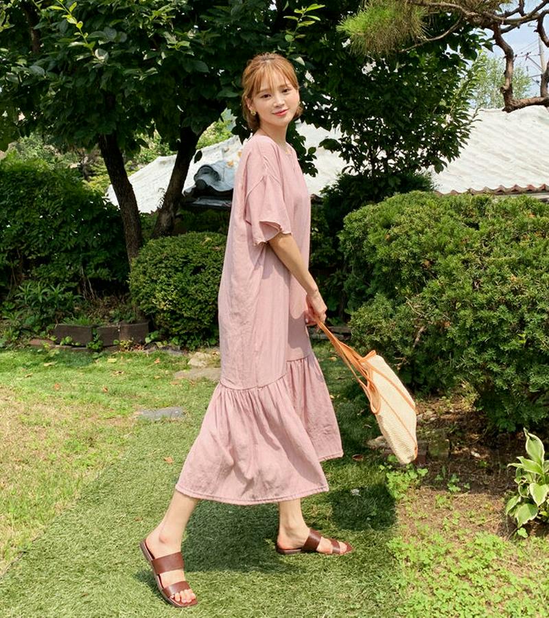 【新作10%OFF】フレアロングワンピース・全3色・b47810 レディース【ops】【韓国 ファッション ワンピース ロングワ