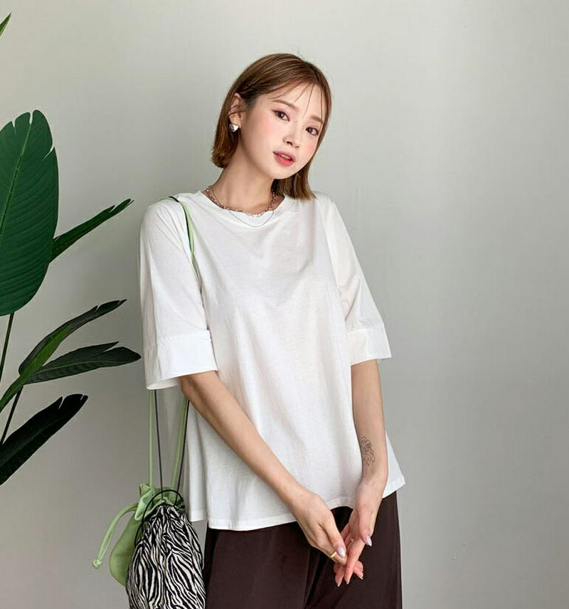 【新作10%OFF】バックスリットリボンTシャツ・全3色・t47803 レディース【tops】【韓国 ファッション トップス T