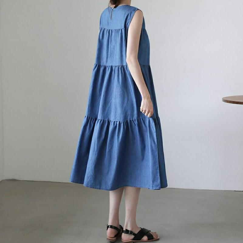 【新作10%OFF】デニムティアードワンピース・全2色・b63389 レディース【ops】【韓国 ファッション ワンピース ロン