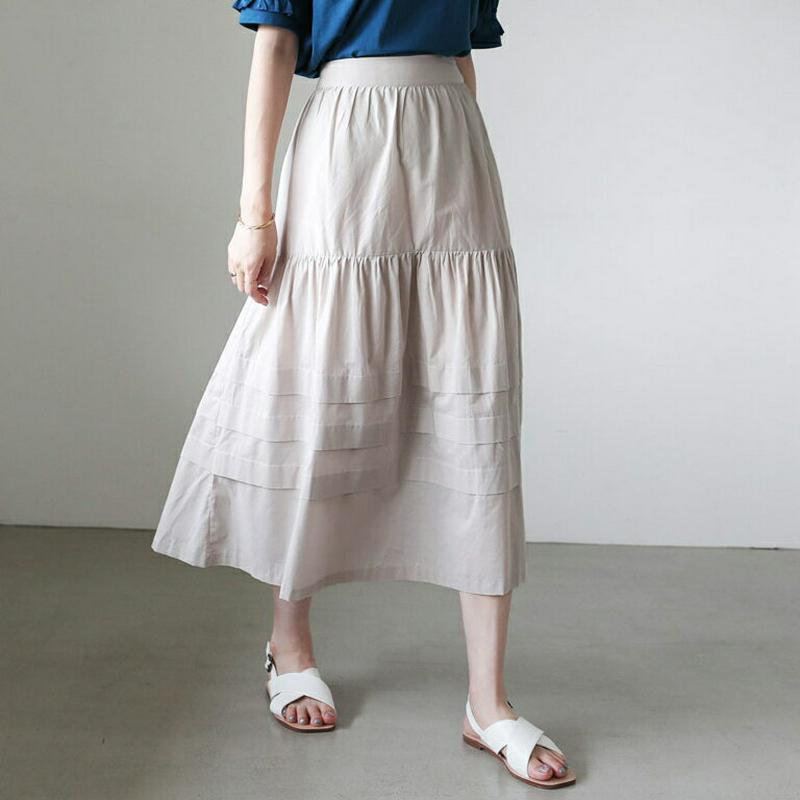 【新作10%OFF】ギャザータックスカート・全4色・b63409 レディース【sk】【韓国 ファッション スカート ロング ロン