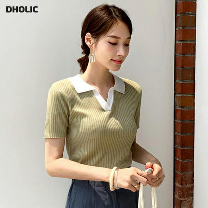 【新作10%OFF】配色カラーリブニット・全3色・t63378 レディース【tops】【韓国 ファッション トップス ニット ニ