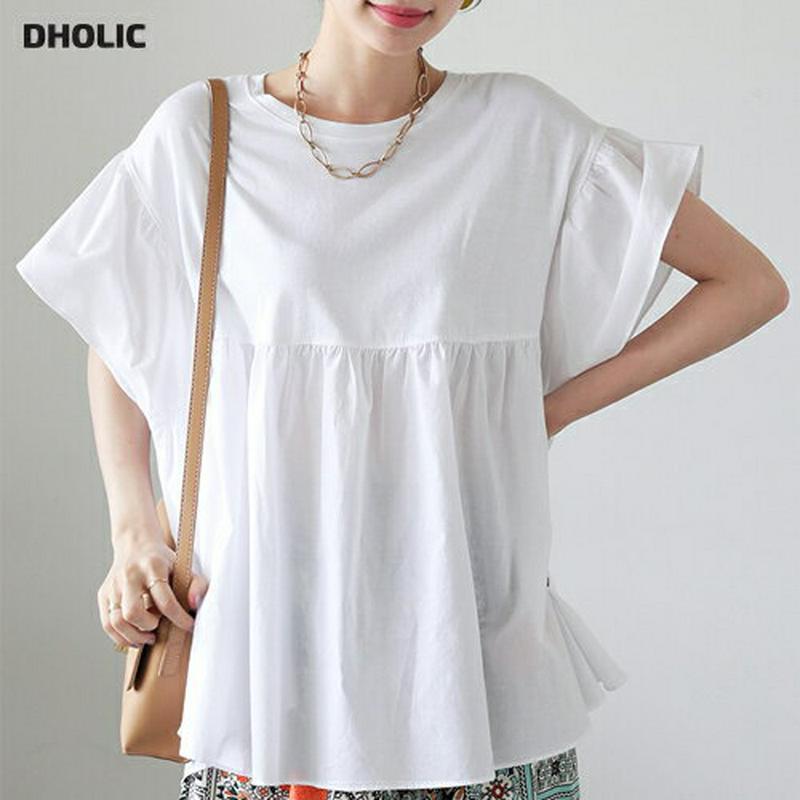 【新作10%OFF】フレアコントラストTシャツ・全3色・b63381 レディース【tops】【韓国 ファッション トップス Tシ