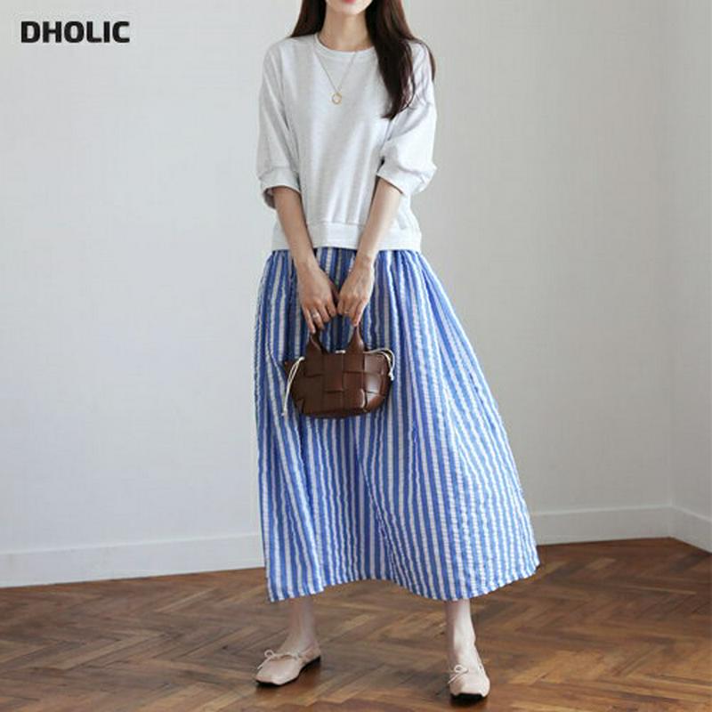 【新作10%OFF】ストライプコントラストワンピース・全3色・b63392 レディース【ops】【韓国 ファッション ワンピース