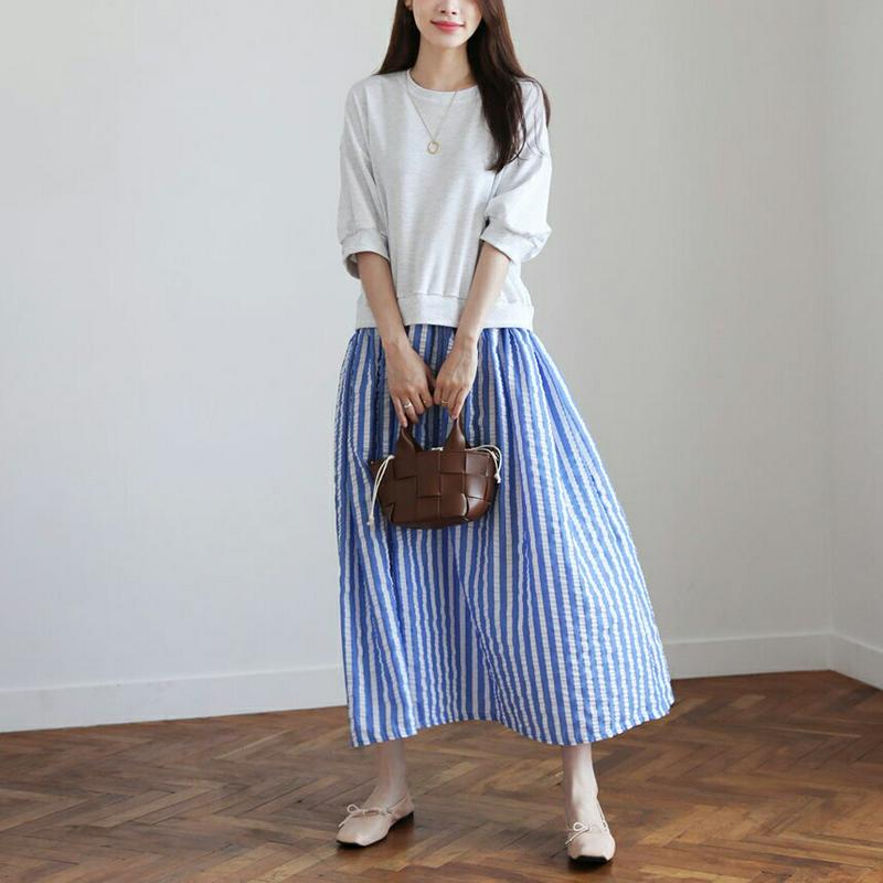 【新作10%OFF】ストライプコントラストワンピース・全3色・b63392 レディース【ops】【韓国 ファッション ワンピース