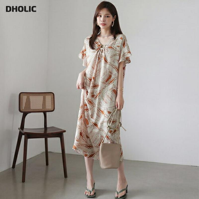 【新作10%OFF】2WAYベルト付リングパターンワンピース・全2色・b63411 レディース【ops】【韓国 ファッション　ワ