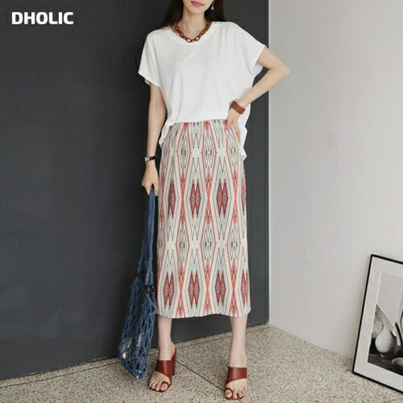 【新作10%OFF】Tシャツ&パターンスカートSET・全3色・b63339 レディース【ops】【韓国 ファッション セット商品