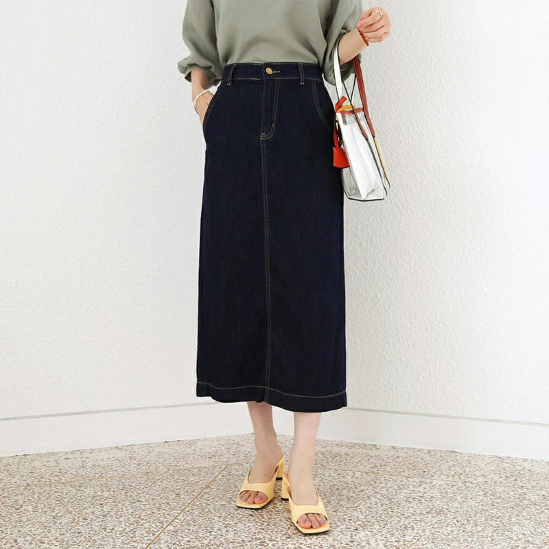 【新作10%OFF】Hラインデニムスカート・全1色・t63345 レディース【sk】【韓国 ファッション スカート ロング ロン