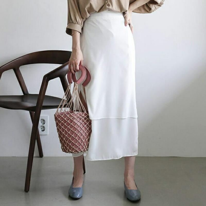 【新作10%OFF】レイヤードHラインスカート・全2色・t63400 レディース【sk】【韓国 ファッション スカート ロング 