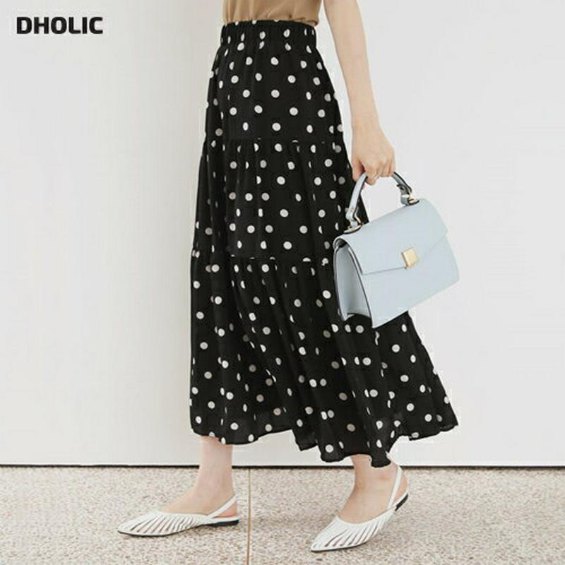 【新作10%OFF】ドットティアードスカート・全2色・63346 レディース【sk】【韓国 ファッション スカート ロング ロン