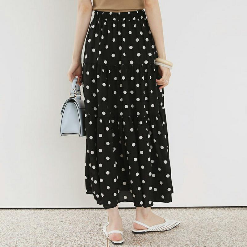 【新作10%OFF】ドットティアードスカート・全2色・63346 レディース【sk】【韓国 ファッション スカート ロング ロン