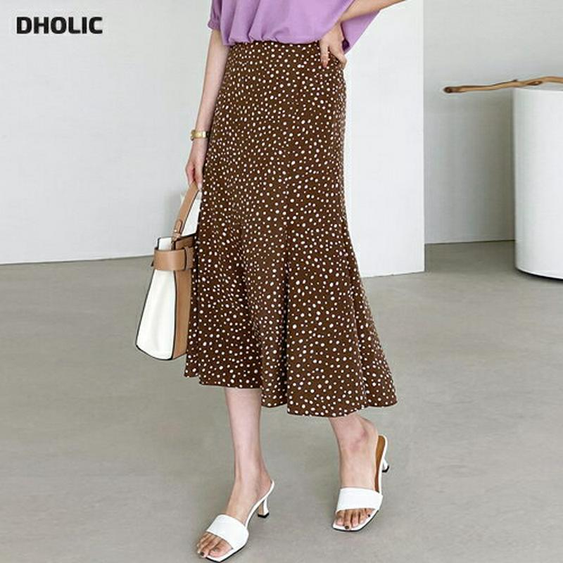 ドットフレアスカート・全2色・b60469 レディース【sk】【韓国 ファッション ボトムス スカート ロング丈 ロングスカート