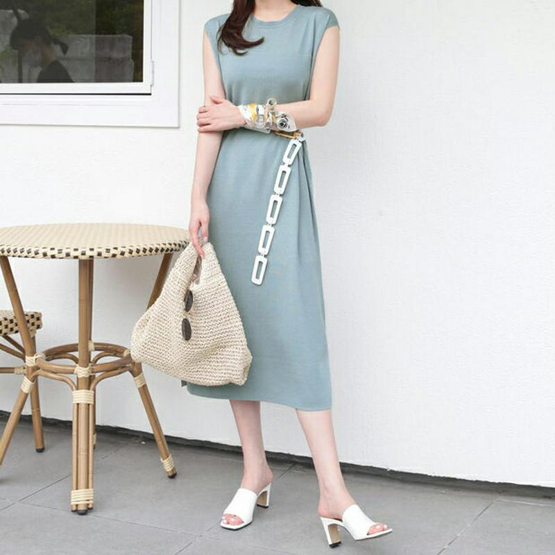 ストラップ付フレンチスリーブワンピース・全5色・b62750 レディース【ops】【韓国 ファッション ワンピース ミディ丈 ミ