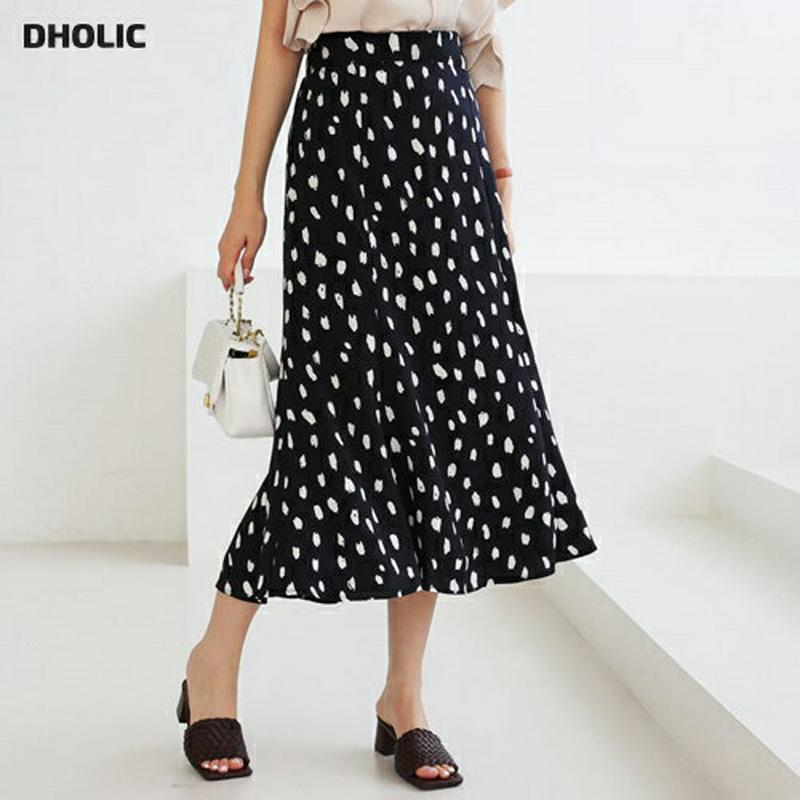 ドットフレアスカート・全2色・t63273 レディース【sk】【韓国 ファッション スカート ロング ロングスカート ドット 柄