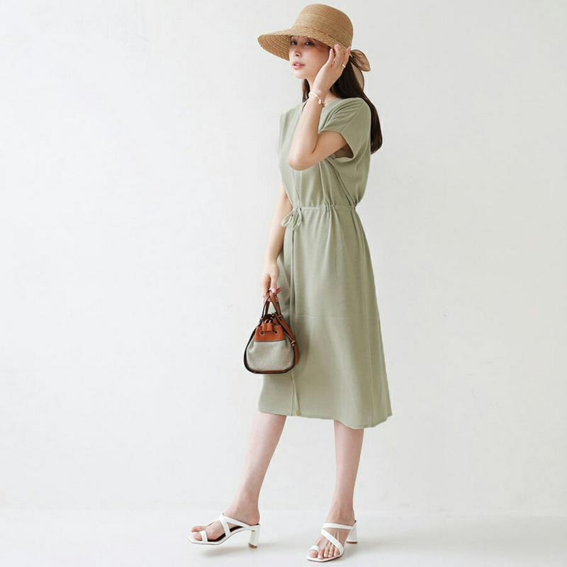 Vネックストリングニットワンピース・全3色・b63265 レディース【ops】【韓国 ファッション ワンピース ミディ丈 ミディ