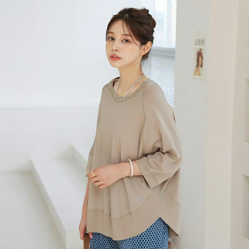 ラグランラウンドヘムスウェット・全4色・t63365 レディース【tops】【韓国 ファッション トップス スウェット トレーナ