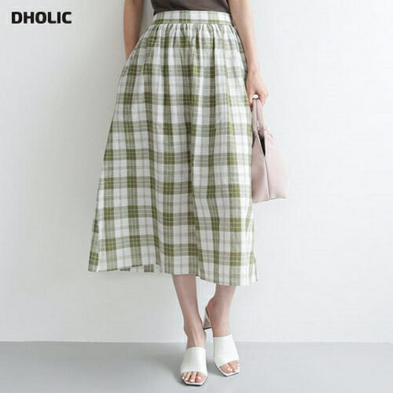 チェックフレアスカート・全3色・t62830 レディース【sk】【韓国 ファッション スカート ロング ロングスカート チェック