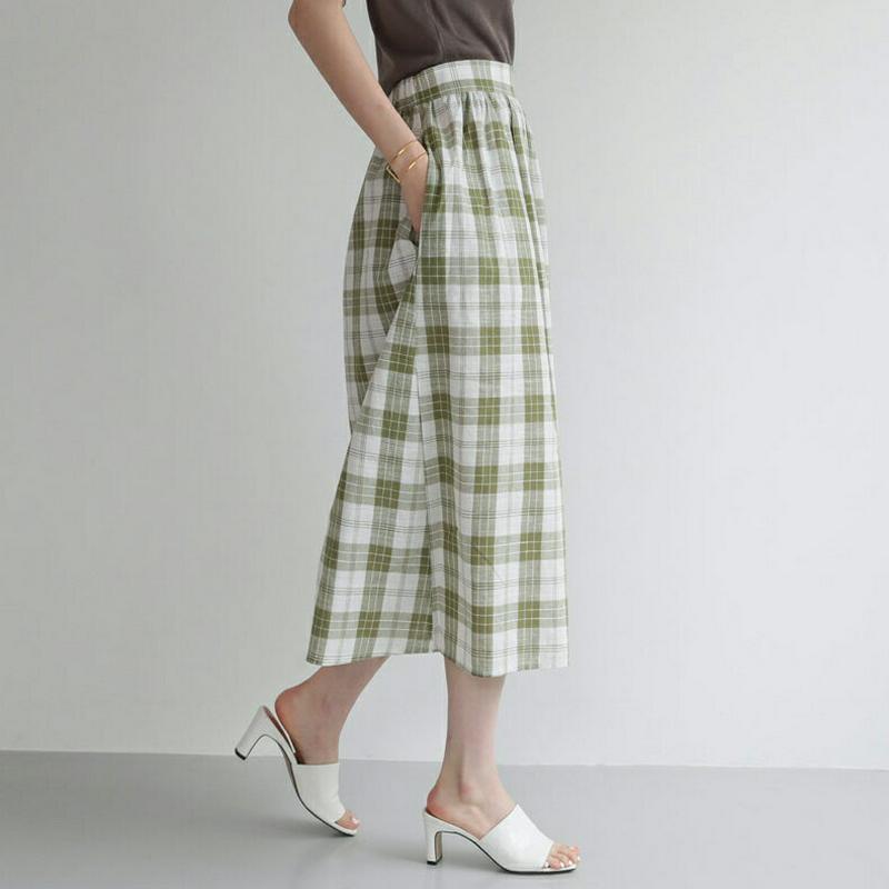 チェックフレアスカート・全3色・t62830 レディース【sk】【韓国 ファッション スカート ロング ロングスカート チェック