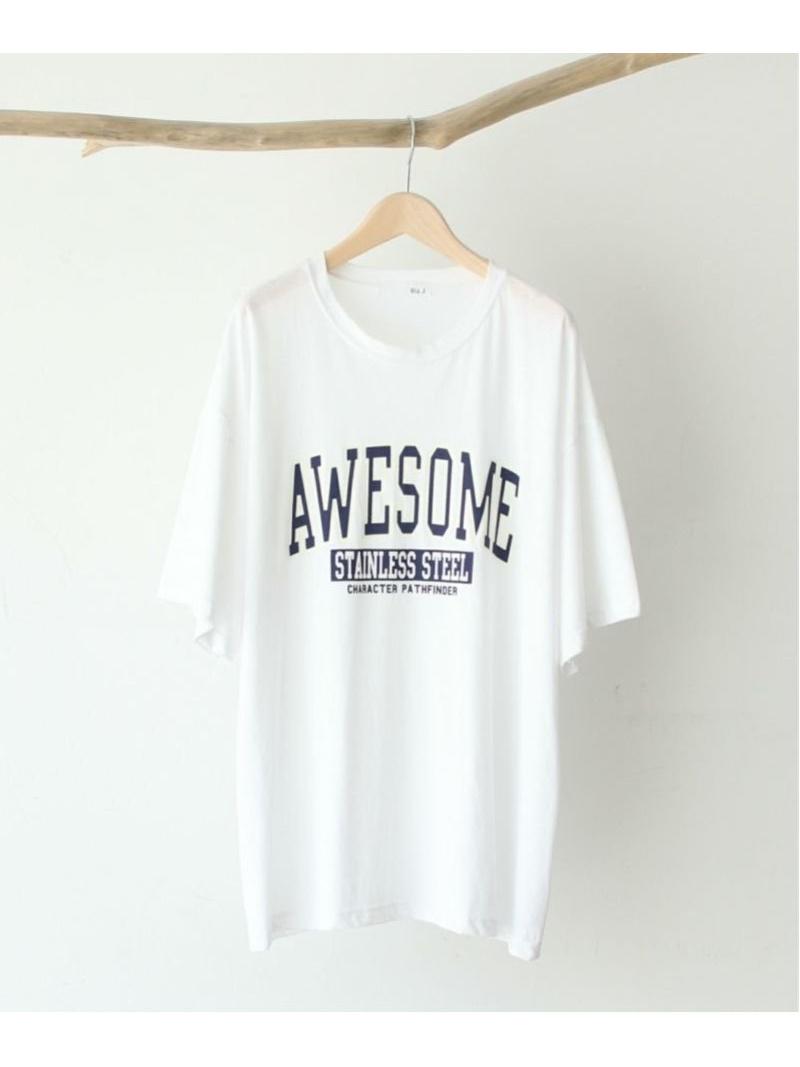 Via j/Via j(ヴィアジェイ)"AWESOME"ロゴ半袖Tシャツ（via j）