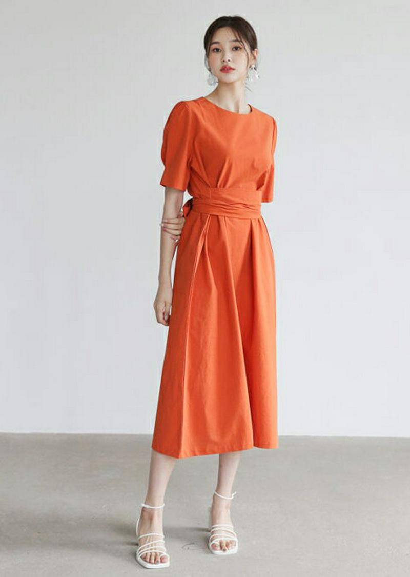 ウエストタイパフワンピース・全4色・t56629 レディース【ops】【韓国 ファッション ワンピース ロング丈 ロングワンピー