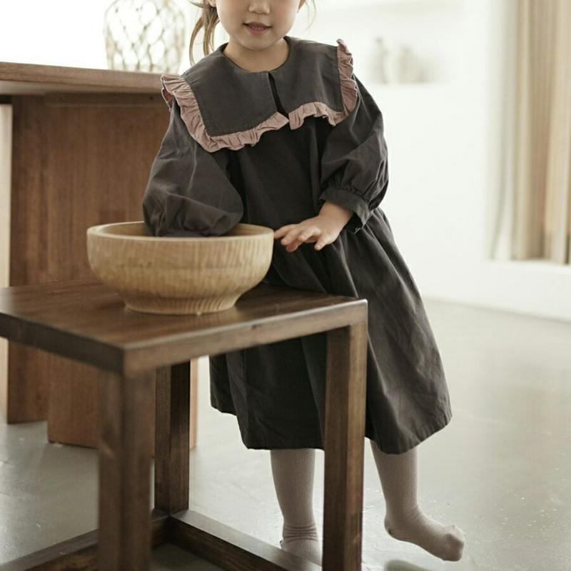 【新作10%OFF】フリルボックスカラーワンピース・u04672 キッズ【3~8才】【ops】【ワンピース ロングワンピース 長