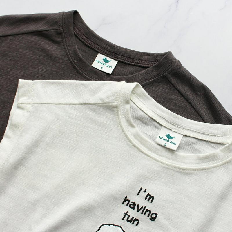 DOGプリントTシャツ(チャコール)・p004658 キッズ【3~8才】【tops】【トップス Tシャツ ロゴT キャラクター 犬 いぬ 動物 カジュアル かわいい 女の子 男の子 ラフ 夏 韓国 韓国子供服 子供 こども 子供服 こども服】【KIDS】