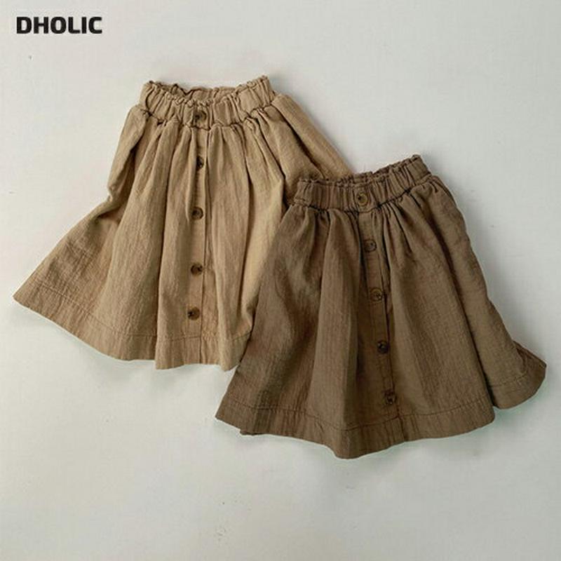 【新作10%OFF】ボタンポイントフレアスカート・u04680 キッズ【3~8才】【sk】【ボトムス スカート ロングスカート 