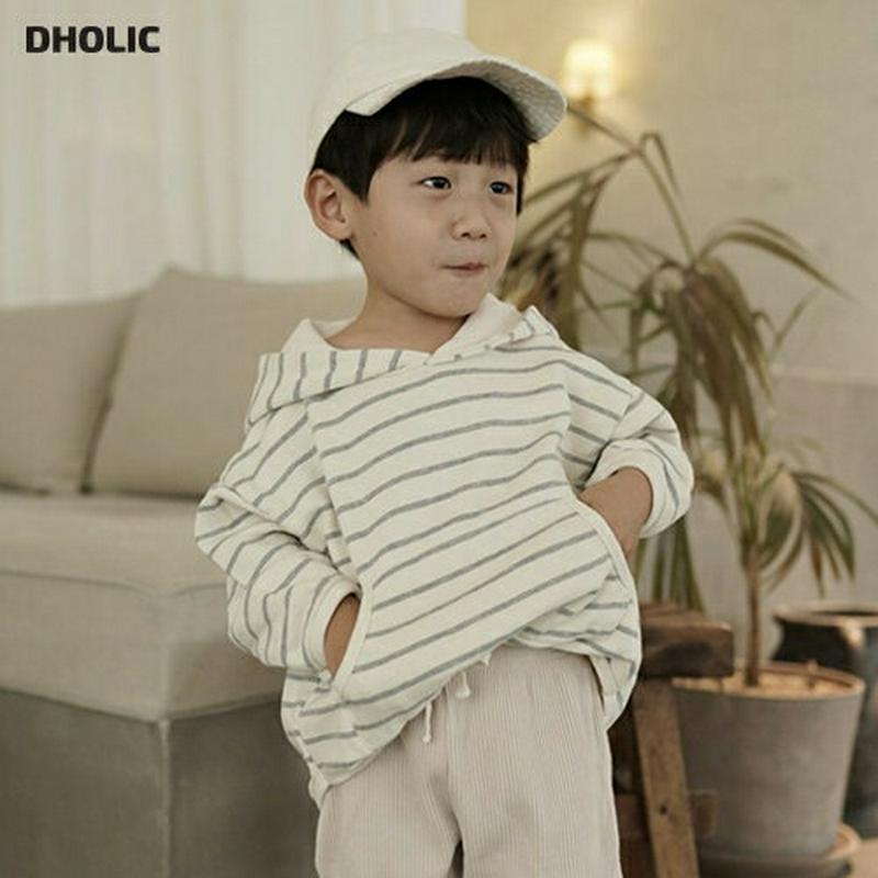 【新作10%OFF】ボーダーフーディ・u04675 キッズ【3~8才】【tops】【トップス フーディ フード ボーダー ロング