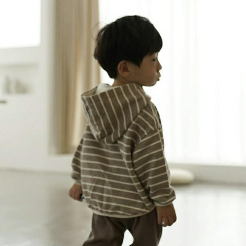 【新作10%OFF】ボーダーフーディ・u04675 キッズ【3~8才】【tops】【トップス フーディ フード ボーダー ロング