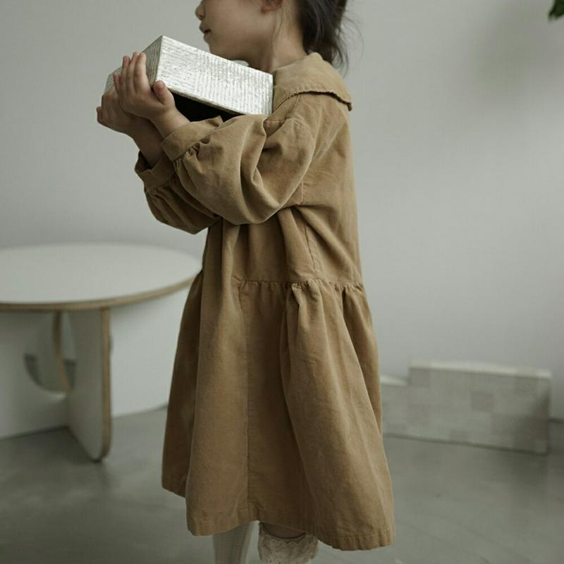 【新作10%OFF】カラーコーデュロイワンピース・u04674 キッズ【3~8才】【ops】【ワンピース ロングワンピース 長袖