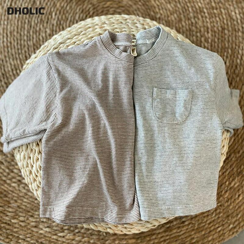 【新作10%OFF】ワンポケットボーダーTシャツ・u04671 キッズ【3~8才】【tops】【トップス Tシャツ 長袖 ロング