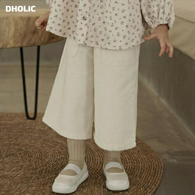 【新作10%OFF】ワイドクロップドパンツ・u04670 キッズ【3~8才】【pt】【ボトムズ パンツ ズボン クロップドパンツ