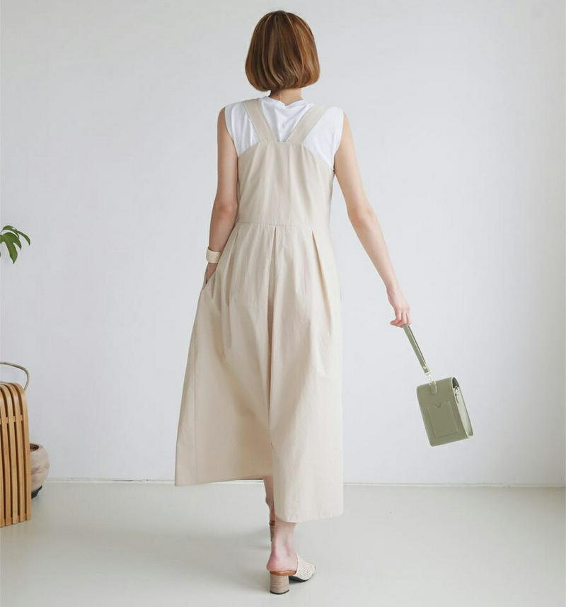 【新作10%OFF】2WAYボタンスリーブレスワンピース・全2色・t47879 レディース【ops】【韓国 ファッション ワンピ