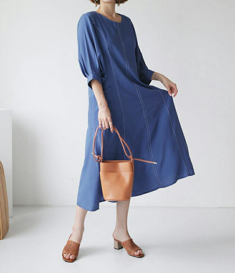 【新作10%OFF】ベルト付ステッチポケットワンピース・全3色・b47863 レディース【ops】【韓国 ファッション ワンピー