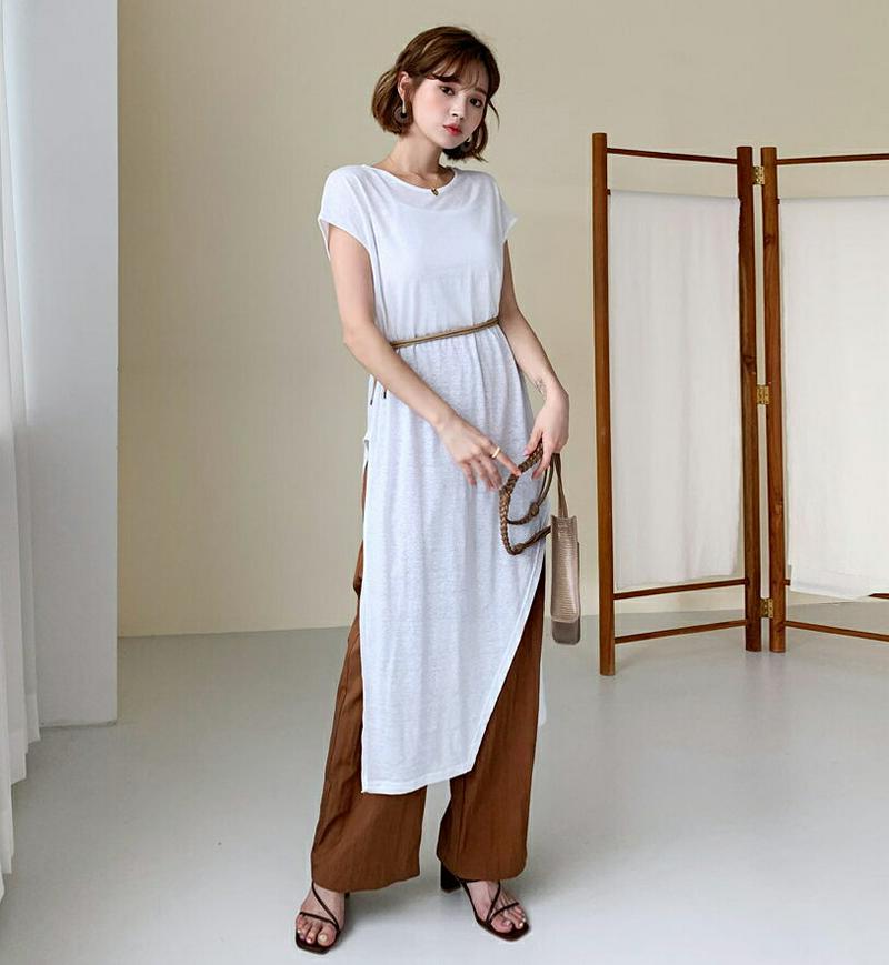 【新作10%OFF】ダイアゴナルヘムロングTシャツ・全3色・t47867 レディース【tops】【韓国 ファッション トップス 