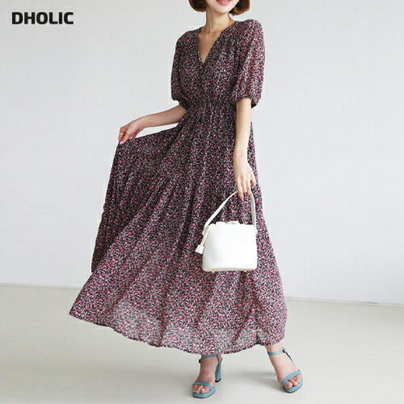 【新作10%OFF】フローラルロングワンピース・全2色・e47866 レディース【ops】【韓国 ファッション ワンピース ロン