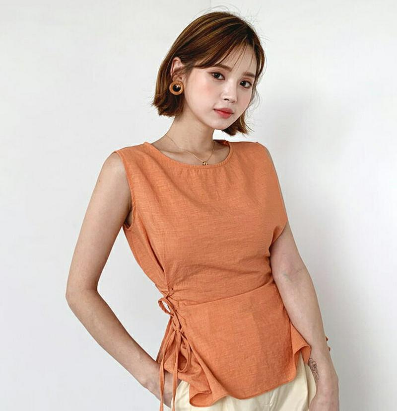 【新作10%OFF】2WAYレースアップスリーブレス・全2色・b47850 レディース【tops】【韓国 ファッション トップス
