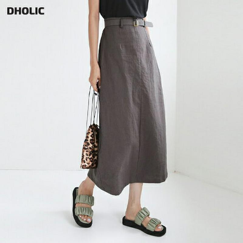 【新作10%OFF】ベルト付Hラインスカート・全2色・t47871 レディース【sk】【韓国 ファッション ボトムス スカート 