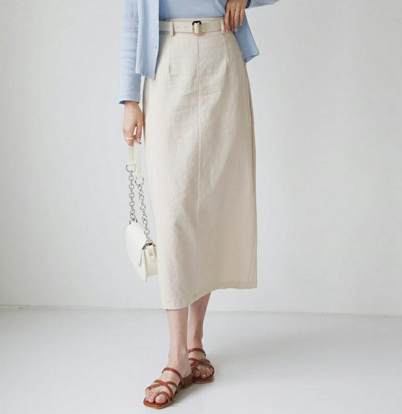 【新作10%OFF】ベルト付Hラインスカート・全2色・t47871 レディース【sk】【韓国 ファッション ボトムス スカート 