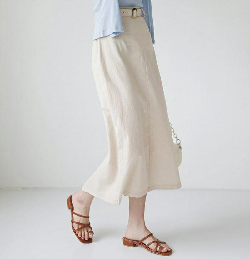 【新作10%OFF】ベルト付Hラインスカート・全2色・t47871 レディース【sk】【韓国 ファッション ボトムス スカート 